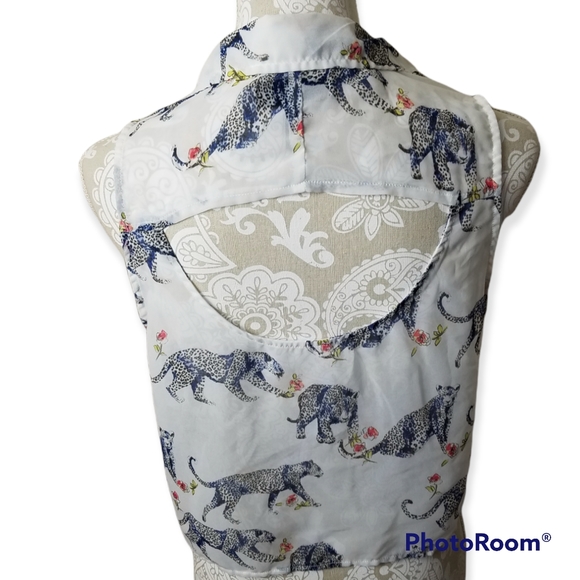 Pretty Little Liars by Aeropostle front tie sheer blouse size large - Picture 4 of 7